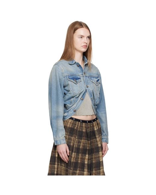 R13 Blue Wrap Around Denim Trucker Jacket