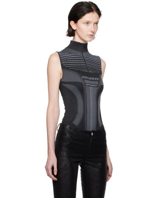 MISBHV Black & Gray Europa Bodysuit | Lyst