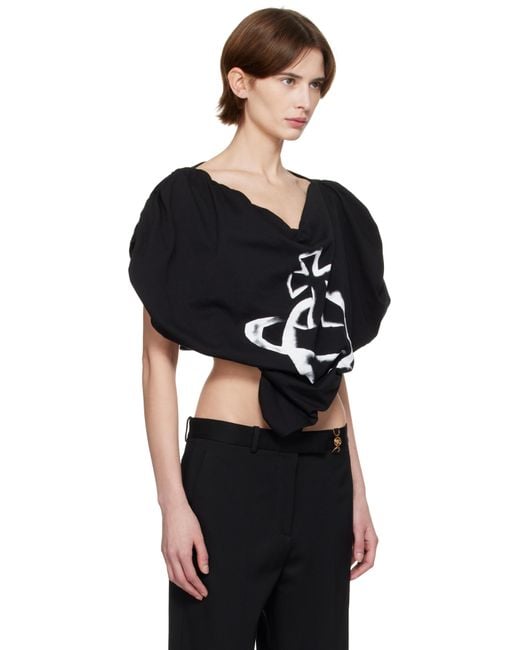 Vivienne Westwood ブラック Stencil Orb Heart ブラウス Black