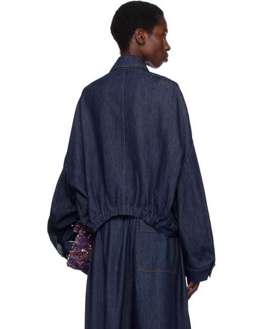 Dries Van Noten Blue Overdyed Denim Jacket