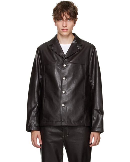 Séfr Black Francis Faux-leather Jacket for men