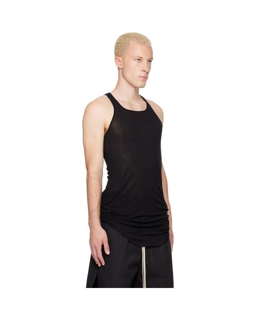 Rick Owens Black Tower Basic Rib Tank Top for men