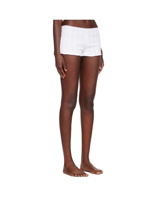 Cou Cou White 'The Teeny Tiny' Shorts