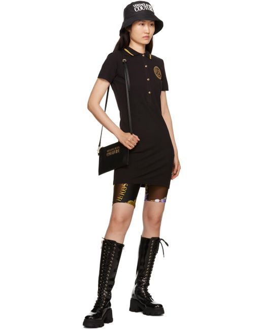 Versace Black Embroidered Minidress