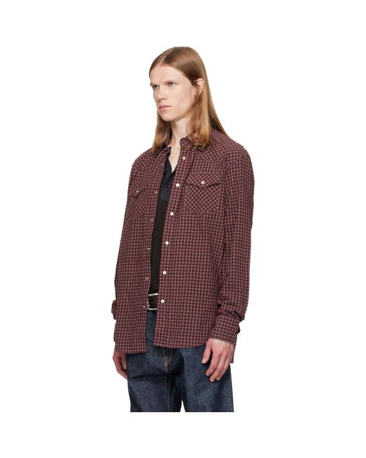 TONYWACK Red Check Western Shirt for men