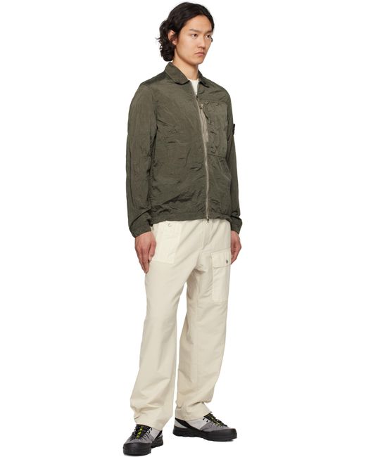 メンズ Stone Island カーキ Econyl Nylon Metal ジャケット Black
