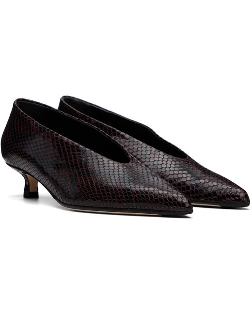 Aeyde Black Burgundy Clara Pointed-Toe Heels