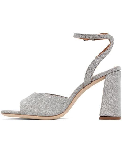 Staud White Silver Solange Heeled Sandals