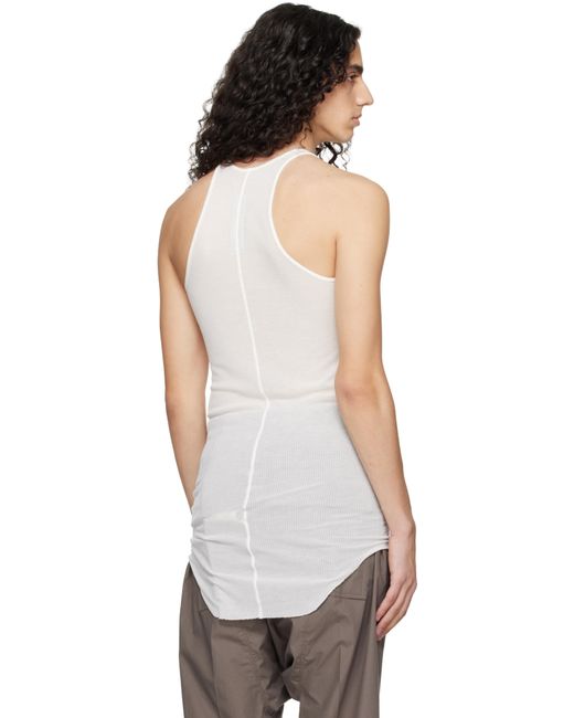 12ss Rick Owens リブタンクトップ　白【42】レーヨン　シルク Rick Owens メンズ ホワイト Temple Basic リブタンクトップ 【公式通販】
