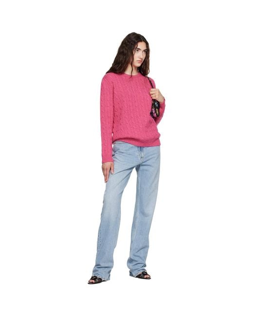 Valentino Red Cable-Knit Wool Sweater