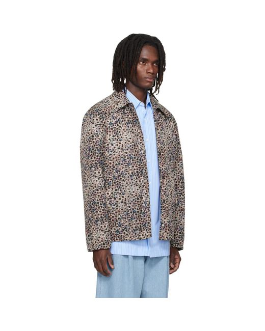 Dries Van Noten Blue Floral Jacket for men