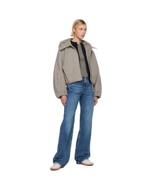 Canada Goose Blue Taupe Chilliwack Wool Bomber Jacket