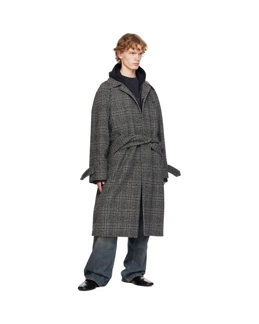 Balenciaga Black Raglan Coat for men
