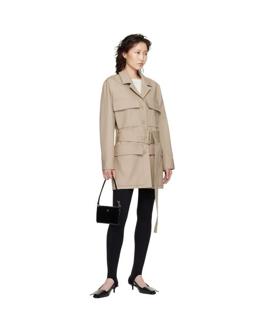 Courreges Natural Utility Belted Coat