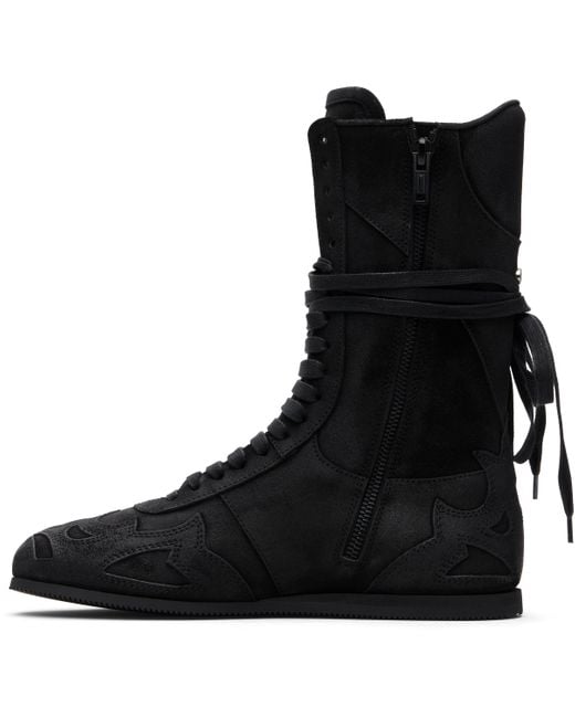 Ann Demeulemeester Brown Palne High-Top Boxing Sneakers