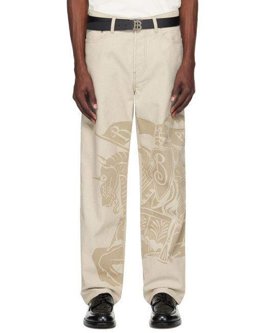 メンズ Burberry ベージュ Ekd レギュラーフィット ジーンズ