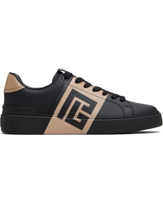 Balmain Black Tan B-Court Sneakers for men