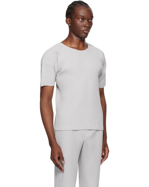 T-shirt basics gris Homme Plissé Issey Miyake pour homme en coloris Multicolor