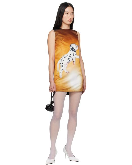 Robe Courte Jaune Et Noir À Image Imprimée Ashley Williams en coloris Black