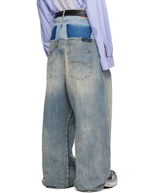 Balenciaga Cut-Up Baggy Jeans in Blue for Men | Lyst