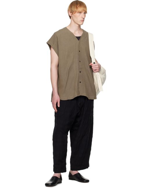 メンズ Jan Jan Van Essche トープ Wrinkled Cloth #104 シャツ Natural