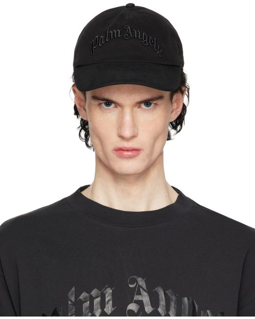 Palm Angels Black Curved Logo Cap for men