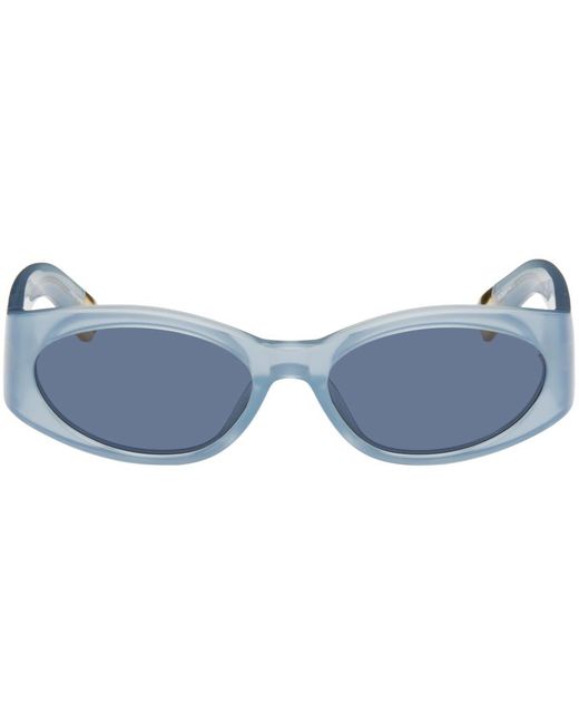 Lunettes de soleil 'les lunettes ovalo' bleues Jacquemus en coloris White