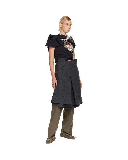 August Barron Black Display Midi Skirt