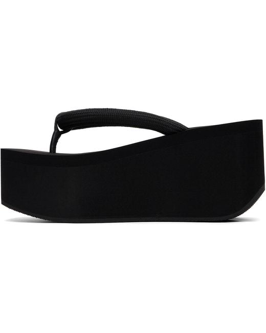 Alexander Wang Black Jenna Thong Platform Heeled Sandals