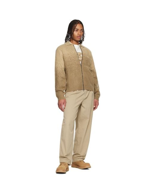 Dime Natural Mohair Double Zip Knit Sweater for men