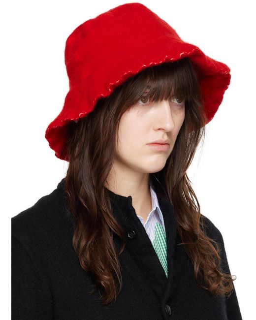 Comme des Garçons Black Comme Des Garçons Shirt Red Wool Nylon Tweed Bucket Hat
