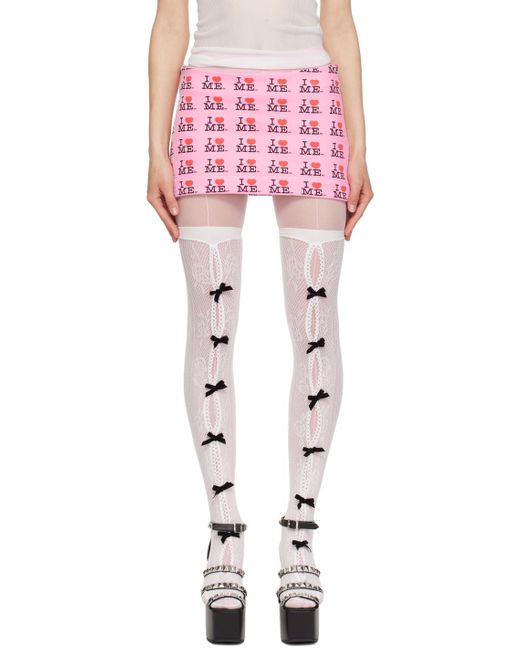 Ashley Williams Pink 'i Heart Me' Miniskirt