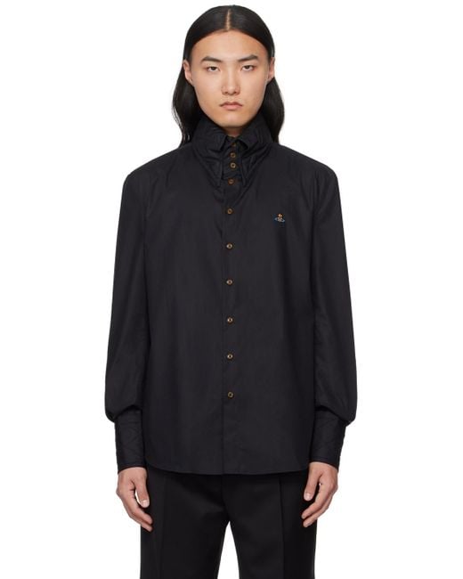Vivienne Westwood Black Big Collar Shirt for men