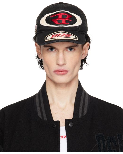 DIESEL Black C-Braff Cap for men