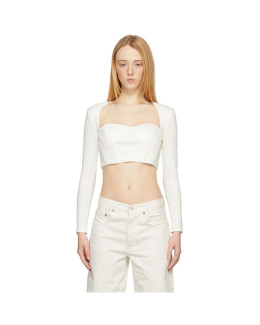 ROKH White Bustiere Corset Long Sleeve T-shirt
