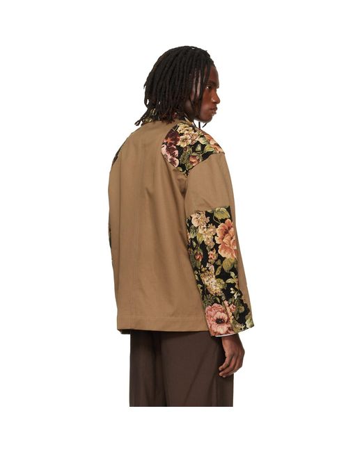 Simone Rocha Brown Khaki Patchwork Workwear Field Jacket for men