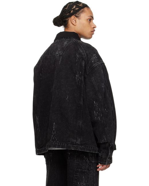 Juun.J Black Paint Splatter Denim Jacket for Men Lyst