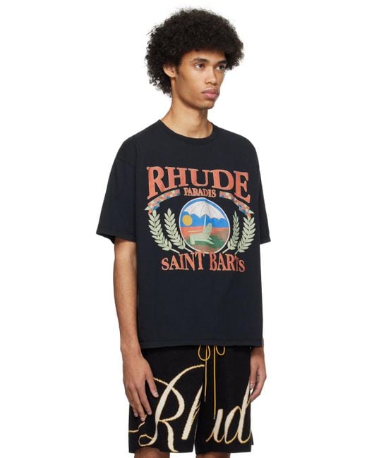 Rhude Black Beach Chair T-shirt for men