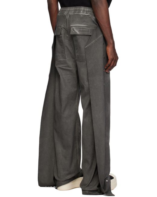 Pantalon gris à boutons-pression Rick Owens pour homme en coloris Black