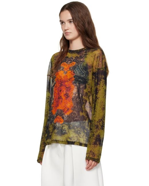 Jean Paul Gaultier Multicolor Khaki & 'The Oversized Médaillon' Top