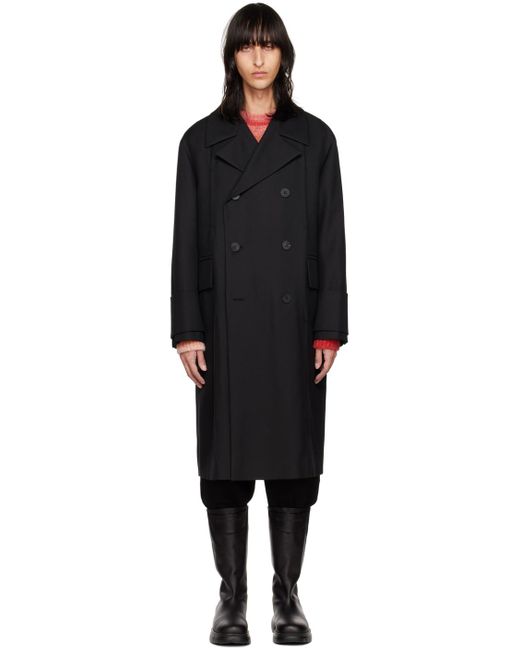 Wooyoungmi Black Turn-up Coat for men