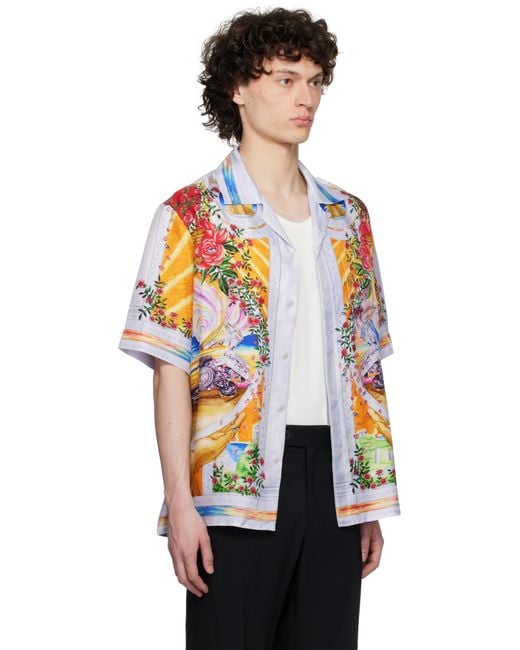メンズ Casablanca マルチカラー 'La Tornade De Rose' シルク 半袖シャツ Multicolor