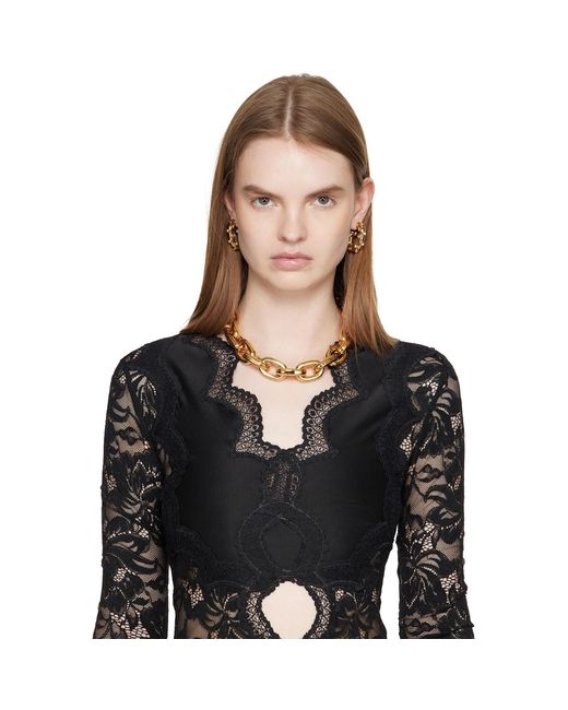 Rabanne Metallic Xl Link Strass Earrings