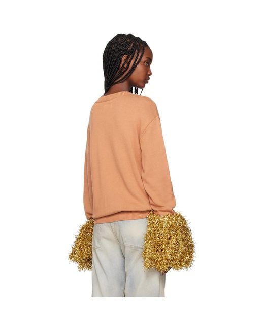 Doublet Blue Tan Cheerleading Pompon Sweater