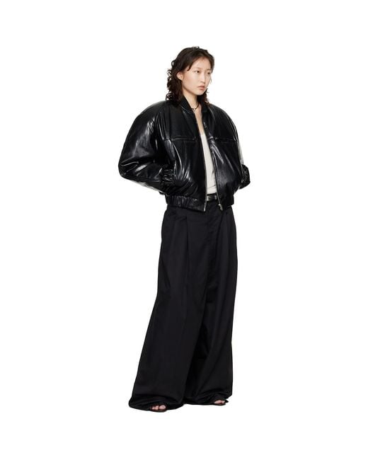 Lu'u Dan Black Riot Faux-Leather Bomber Jacket
