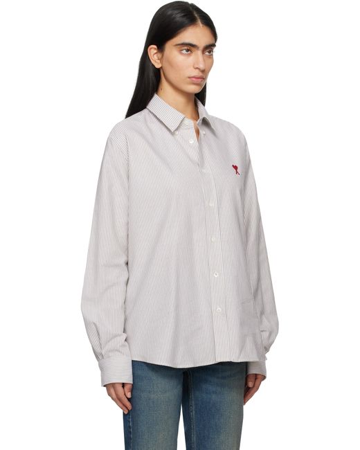 AMI トープ＆オフホワイト Ami De Coeur コットン ボタンダウンシャツ White