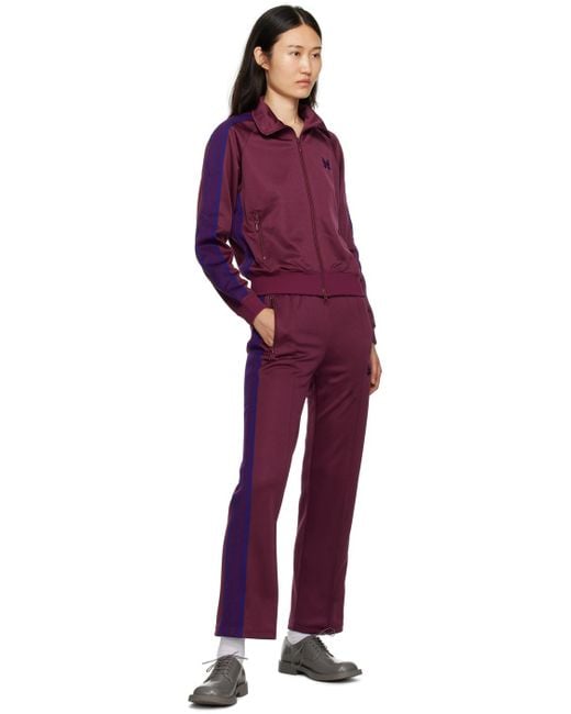 Needles Purple Burgundy Striped Track Jacket