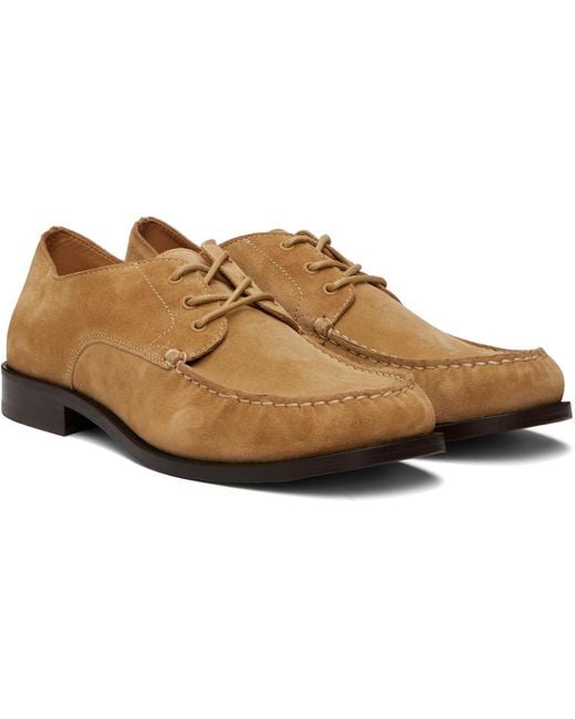 A.P.C. Brown Tan Suede Derbys for men