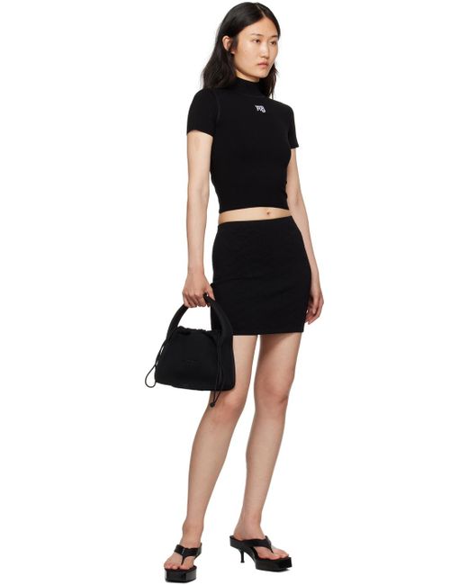 T By Alexander Wang Black Jacquard Miniskirt