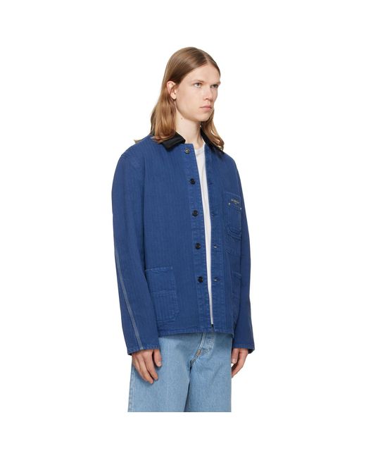 Givenchy Blue Couture Seam Herringbone Denim Jacket for men
